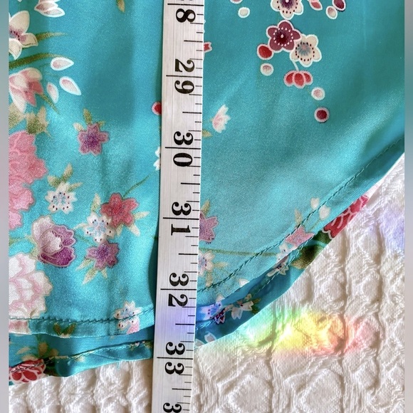 ALEXANDER DEL ROSSA Satin Nightshirt M Floral Long Sleeve Sleepwear - Picture 10 of 11